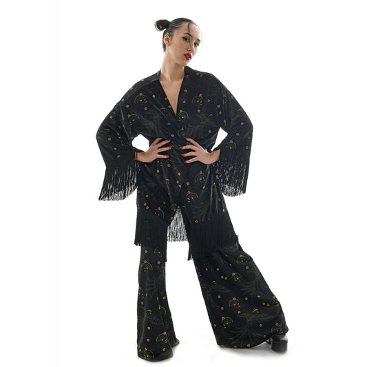 Japanese Velvet Fringe Kimono #15