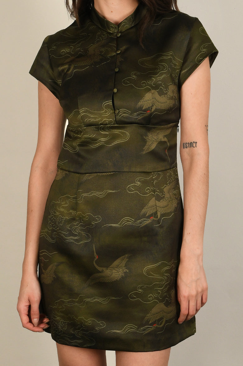 Japanese Satin Qipao Dress #18 – HeartbeatInk Apparel