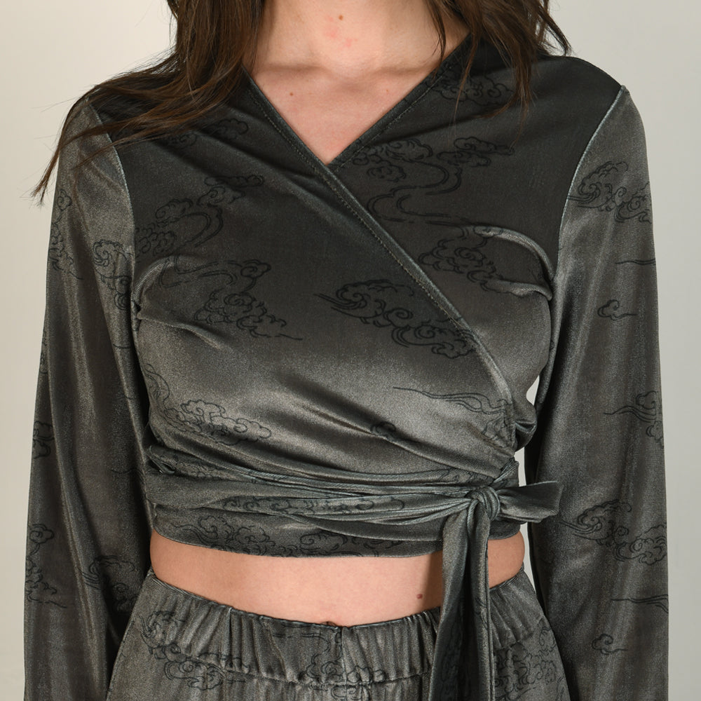 Japanese Velvet Wrap Top #19