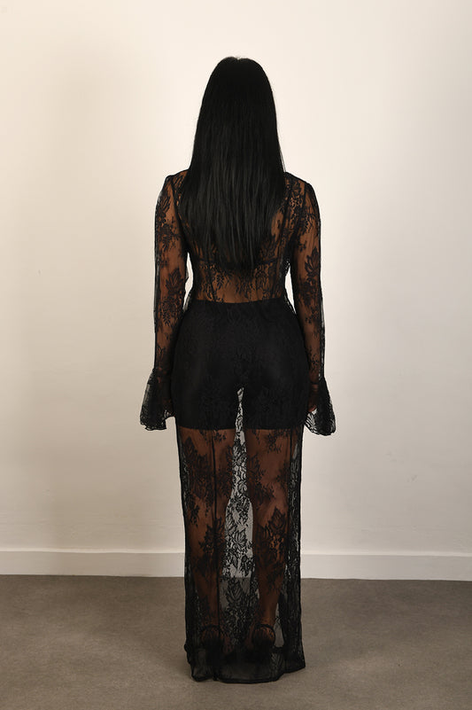 Black Lace Maxi Dress