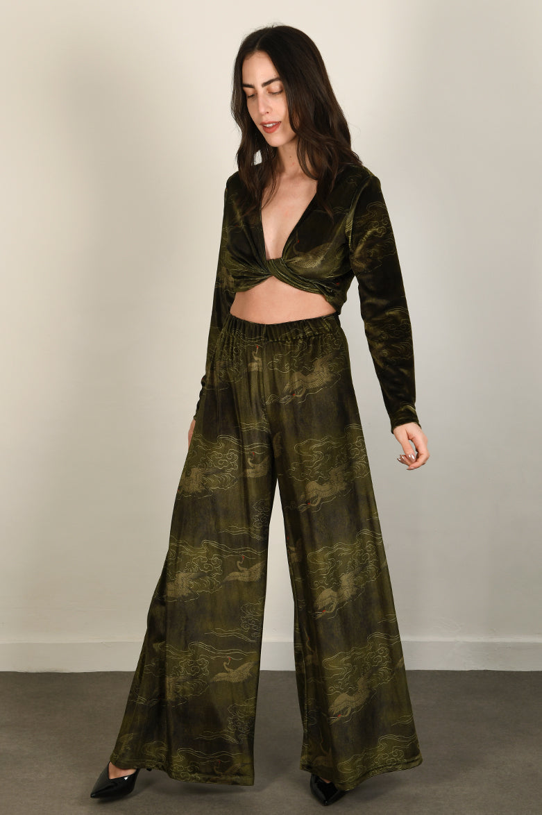 Japanese Velvet Wrap Top #18