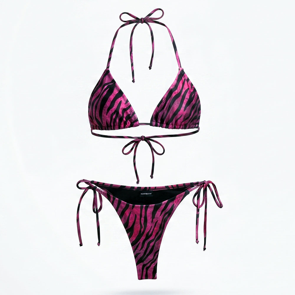 Animal Tie Side Brazilian Bikini #7