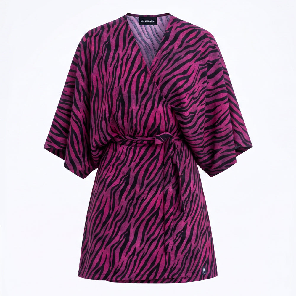 Animal Mini Wrap Kimono Dress #7