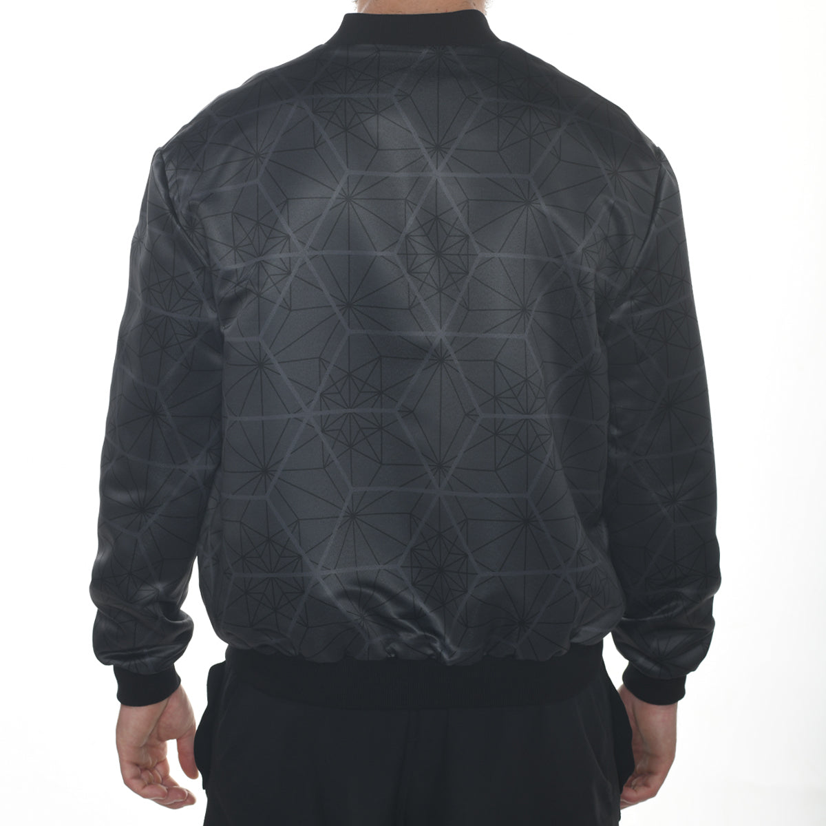 Sacred Geometry Sayagata Asanoha Satin Bomber Jacket