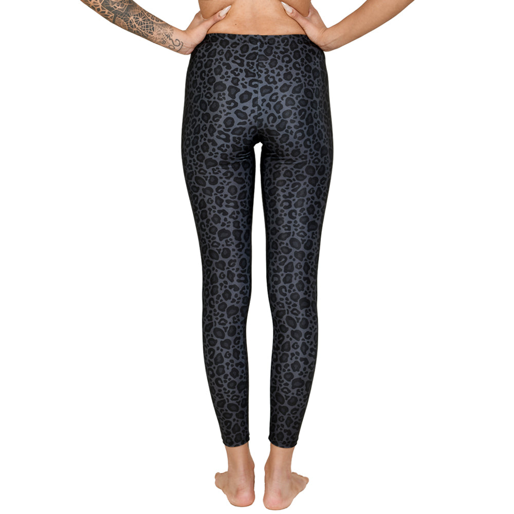 Leopard Animal Print Tiger Charcoal Anthracite Black & Grey Leggings Yoga Pants