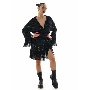 Japanese Velvet Fringe Kimono #15