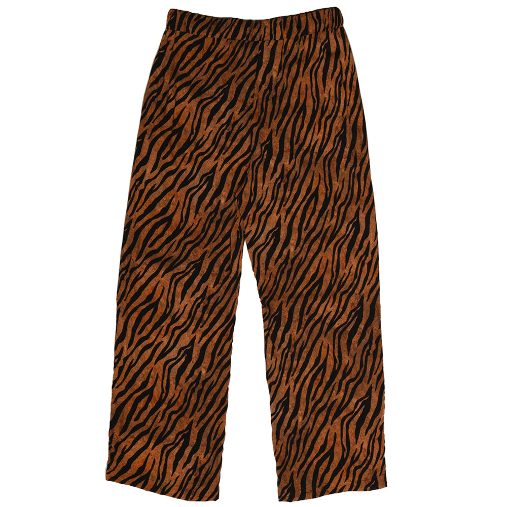 Animal Print Rust & Black Tiger pants natural fabric viscose Elastic band waist Front drawstring closure pants