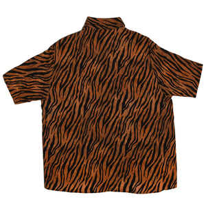 Animal Print Rust & Black Tiger Hawaiian Style Shirt natural fabric viscose