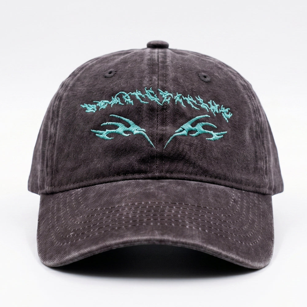 HeartbeatInk Tribal Brown Stonewashed Cap