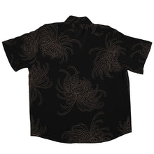 Load image into Gallery viewer, Japanese Chrysanthemum Umber &amp; Black Hawaiian Style Shirt  natural fabric viscose