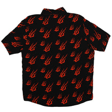 Load image into Gallery viewer, Flames Red &amp; Black Hawaiian Style Shirt natural fabric viscose japanese flames tibetan flames