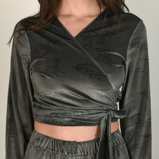Japanese Velvet Wrap Top #19