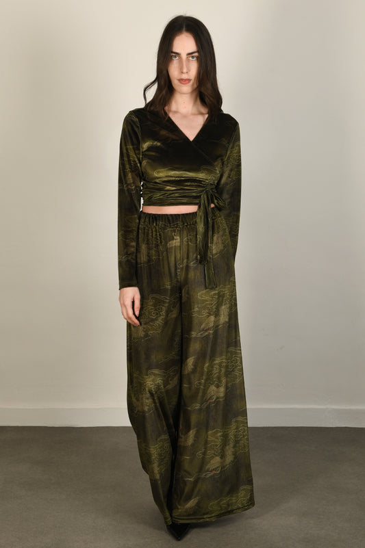 Japanese Velvet Wrap Top #18