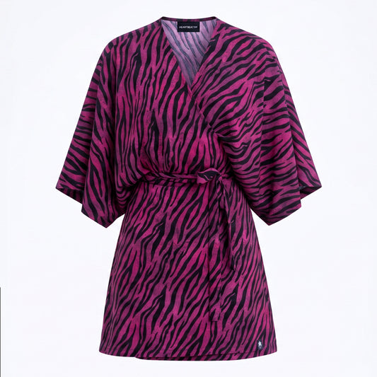 Animal Mini Wrap Kimono Dress #7