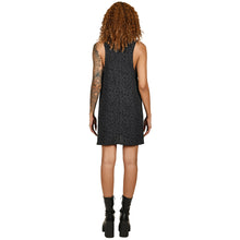 Load image into Gallery viewer, Leopard Animal Print Tiger Charcoal Anthracite Black &amp; Grey A line crepe mini dress