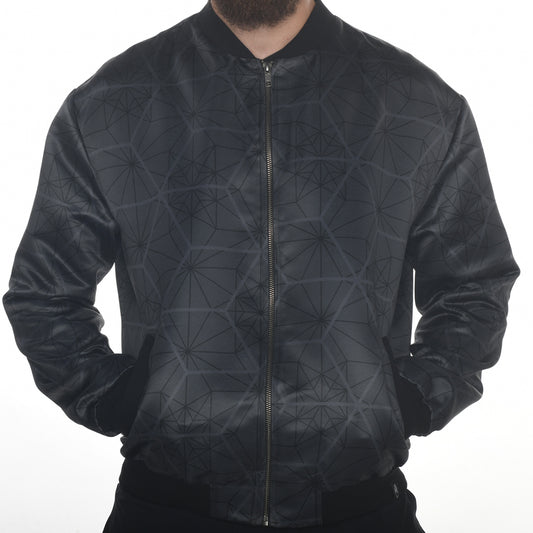 Sacred Geometry Sayagata Asanoha Satin Bomber Jacket