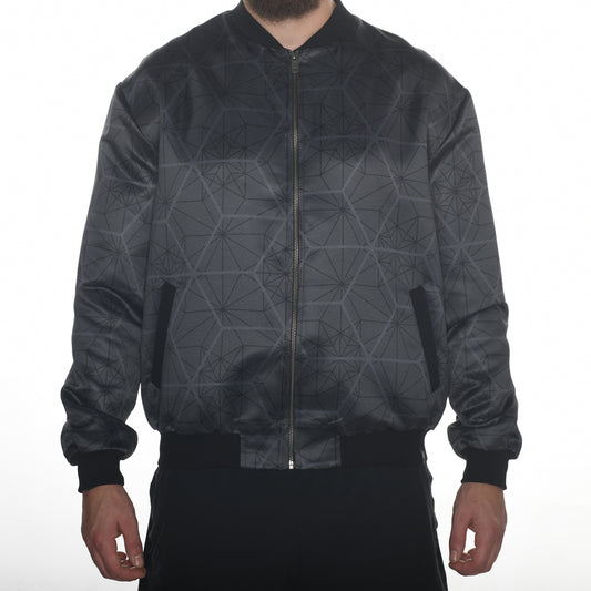 Sacred Geometry Sayagata Asanoha Satin Bomber Jacket