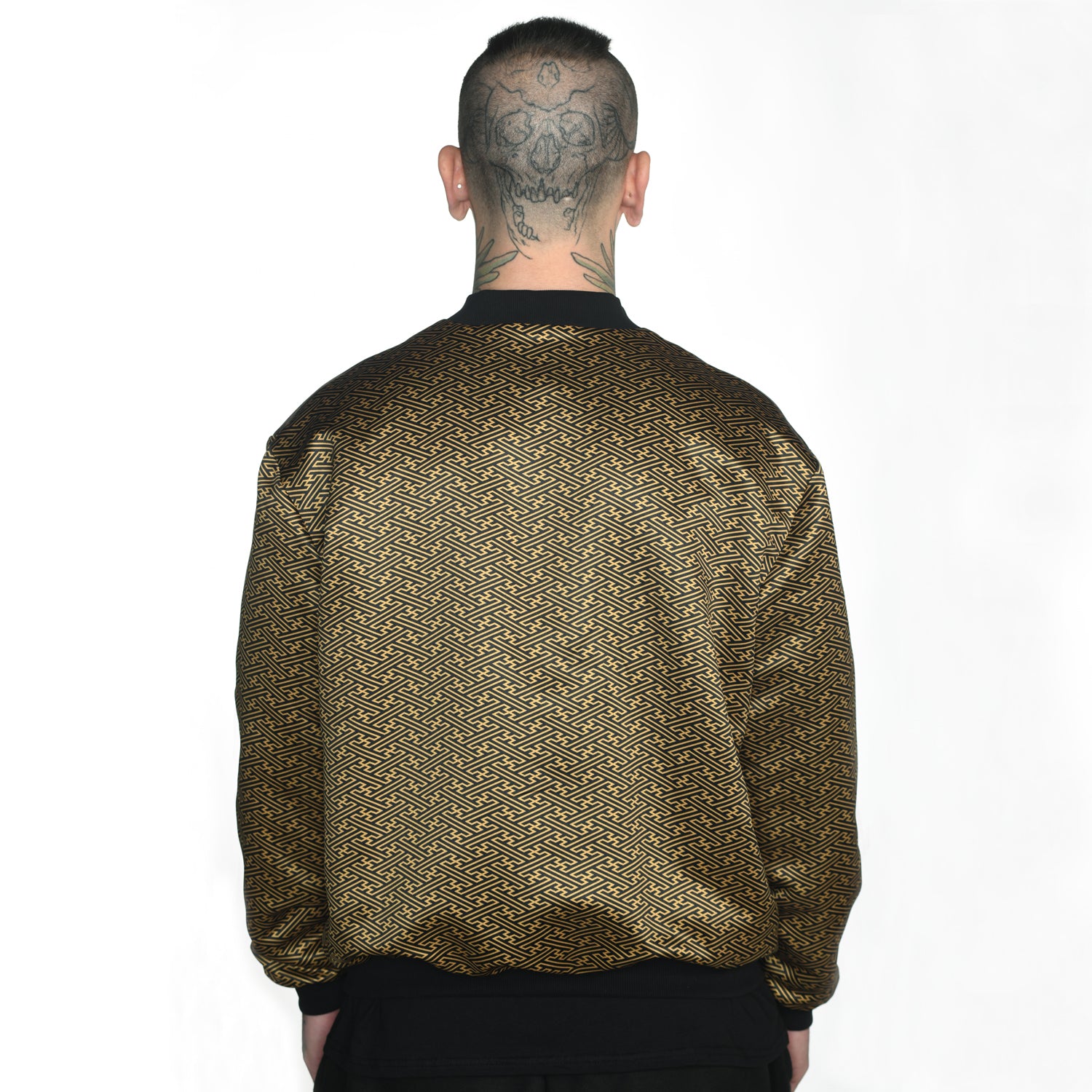 Sacred Geometry Sayagata Asanoha Satin Bomber Jacket