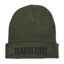 Load image into Gallery viewer, HeartbeatInk Khaki Embroidered Beanie