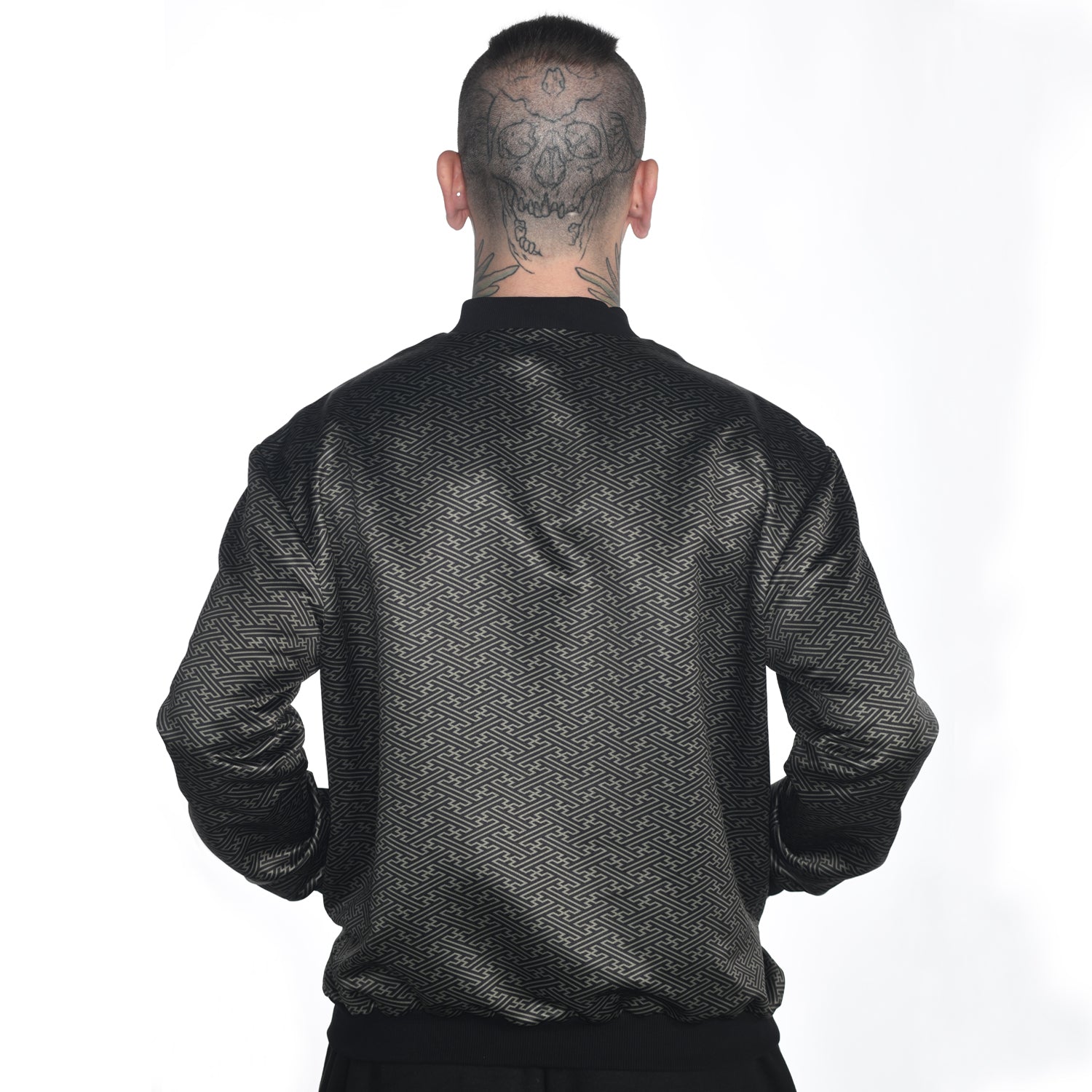 Sacred Geometry Sayagata Asanoha Satin Bomber Jacket