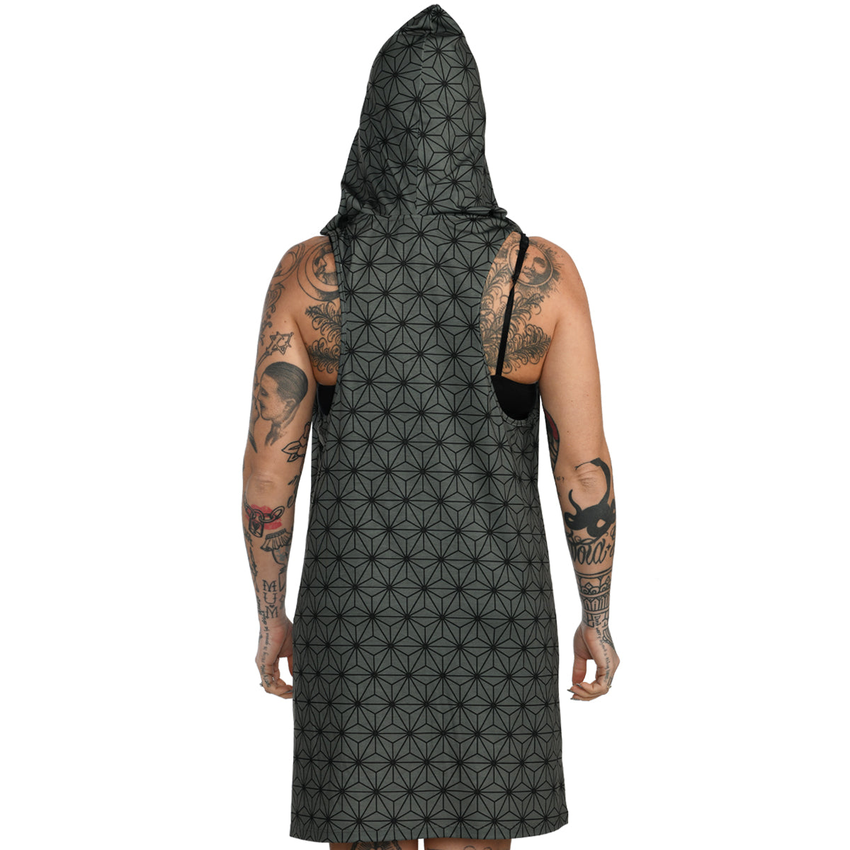 Geometric Hooded Tank Dress #15