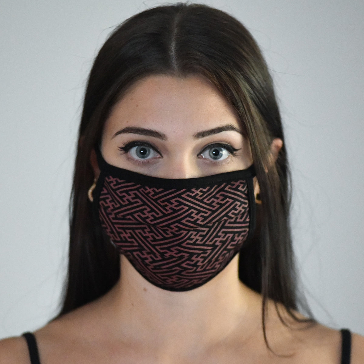 Maroon Sayagata Face Mask