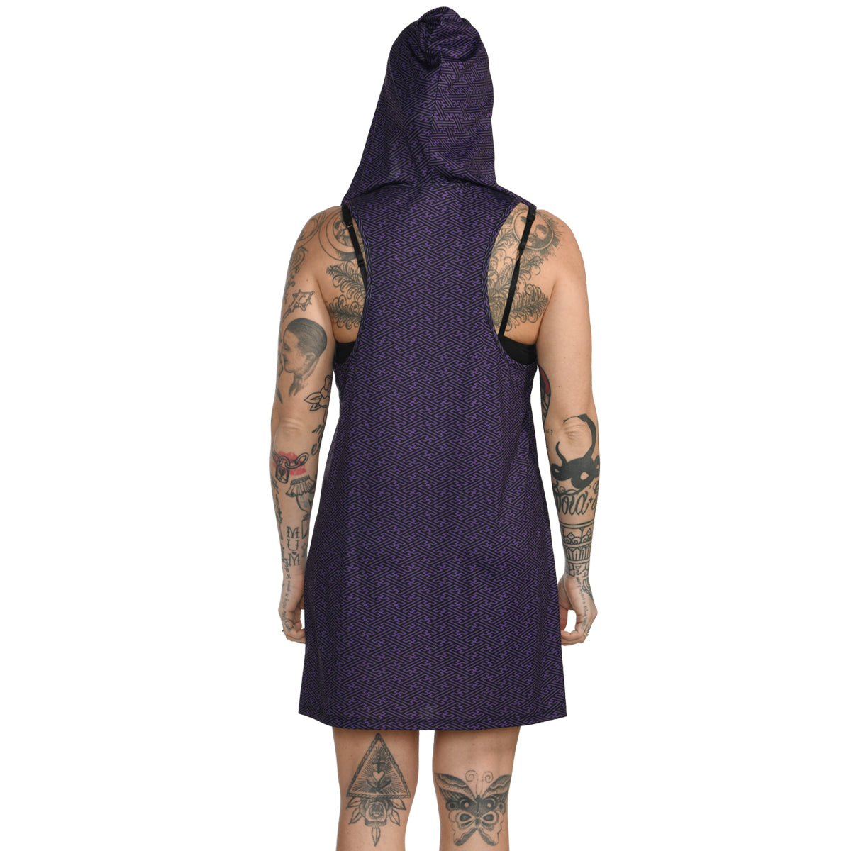 Geometric Hooded Tank Dress #14