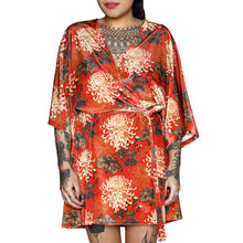 Load image into Gallery viewer, Oriental Velvet Mini Wrap Dress #1